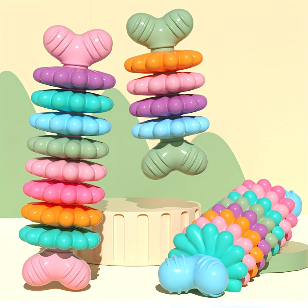 2pcs Pet Toy Dog Chew Bone with Multi-color, Durable, and Teething-resistant Design for Gnawing and Dental Care(Maybe YunExpress Logistics)