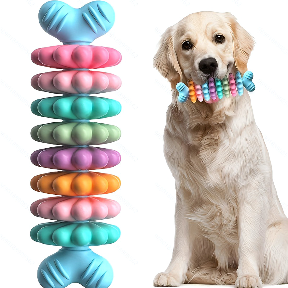 2pcs Pet Toy Dog Chew Bone with Multi-color, Durable, and Teething-resistant Design for Gnawing and Dental Care(Maybe YunExpress Logistics)