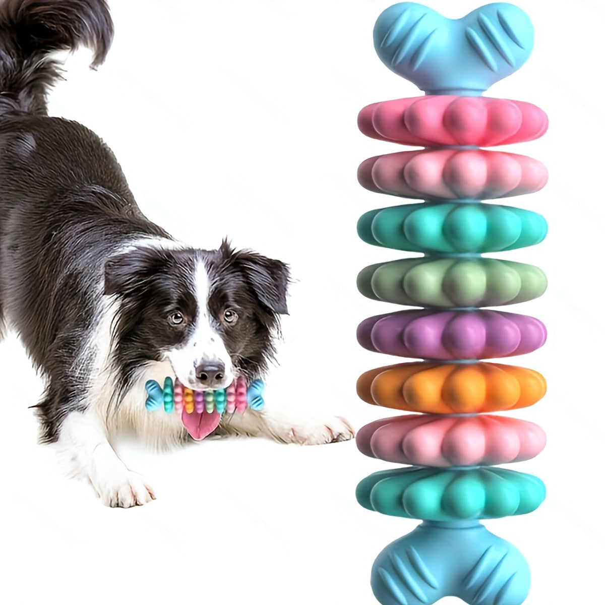 2pcs Pet Toy Dog Chew Bone with Multi-color, Durable, and Teething-resistant Design for Gnawing and Dental Care(Maybe YunExpress Logistics)