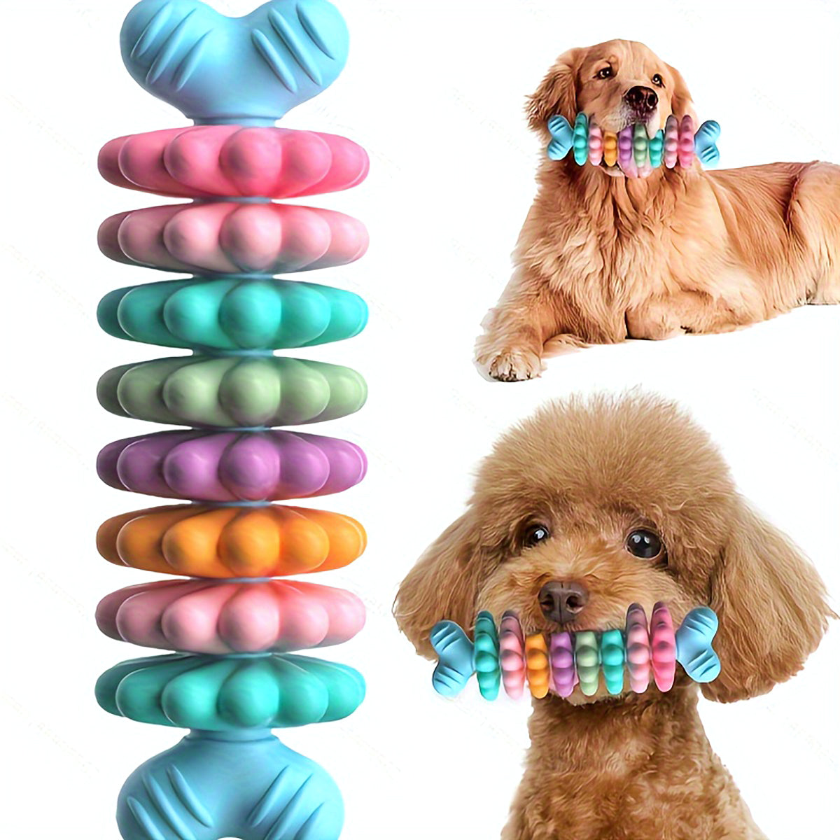 2pcs Pet Toy Dog Chew Bone with Multi-color, Durable, and Teething-resistant Design for Gnawing and Dental Care(Maybe YunExpress Logistics)