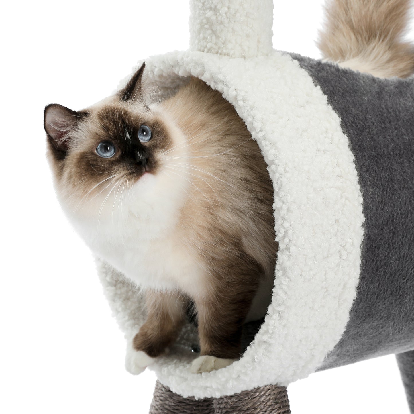 Modern Cat Tree Cat Tower with Large Tunnel and Scratching Post Animal Shaped Elk Cat Play House for Indoor Cats
