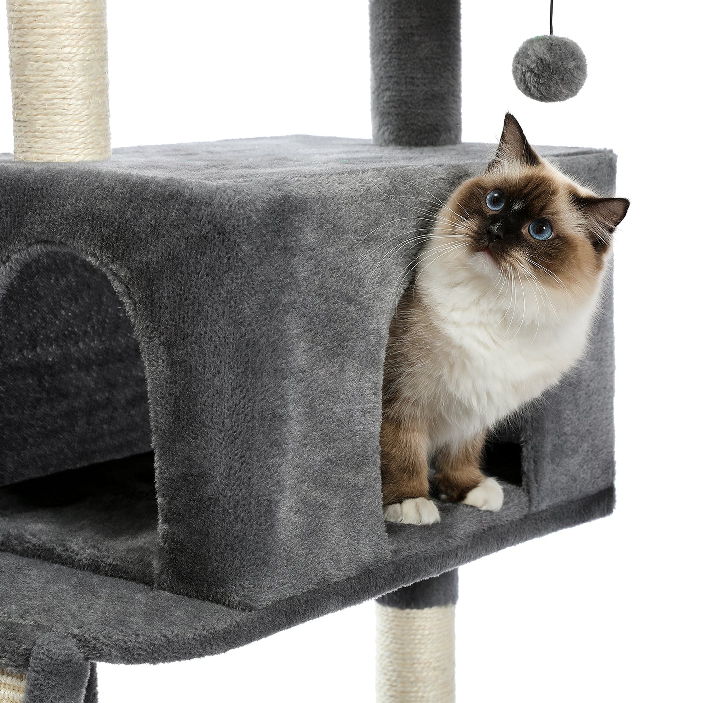 Modern Cat Tree Multi-Level Cat Tower for Large Cats with Spacious Condo, Cozy Hammock, Large Top Perch and Scratching Board for Big Cats