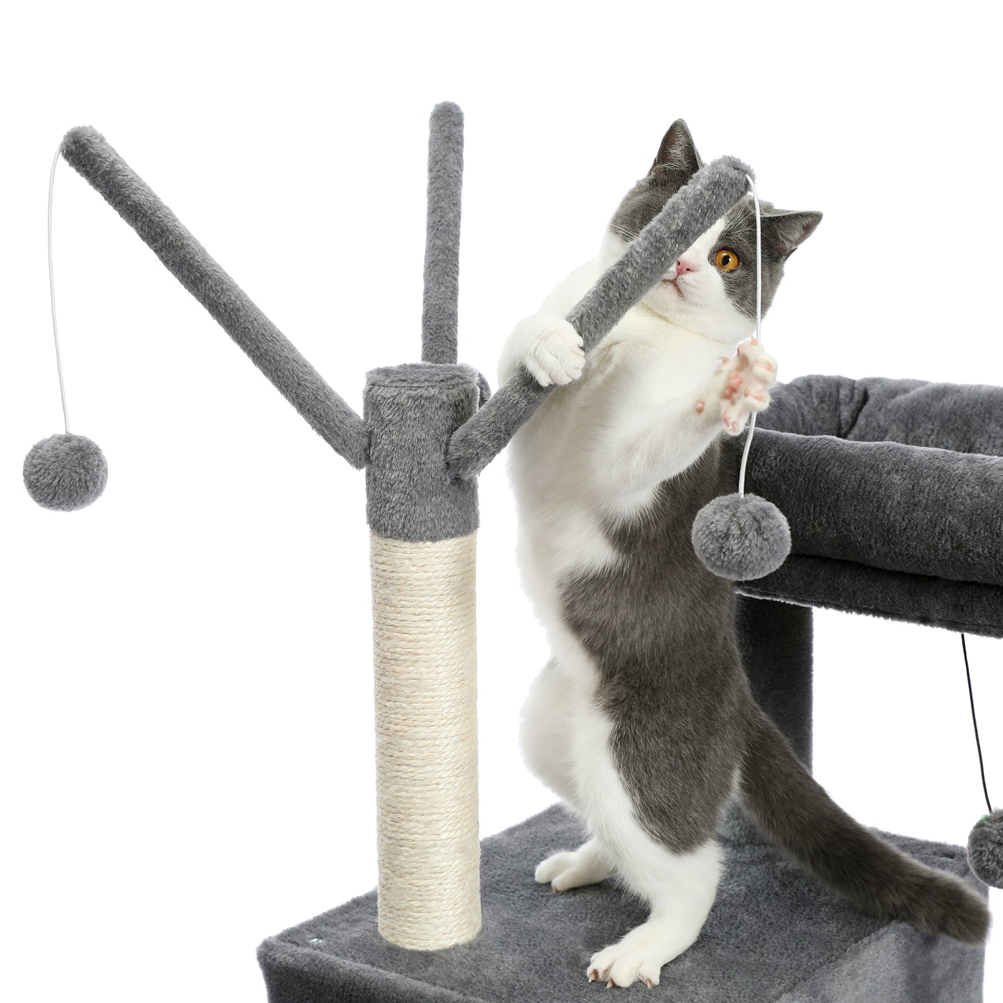 Modern Cat Tree Multi-Level Cat Tower for Large Cats with Spacious Condo, Cozy Hammock, Large Top Perch and Scratching Board for Big Cats