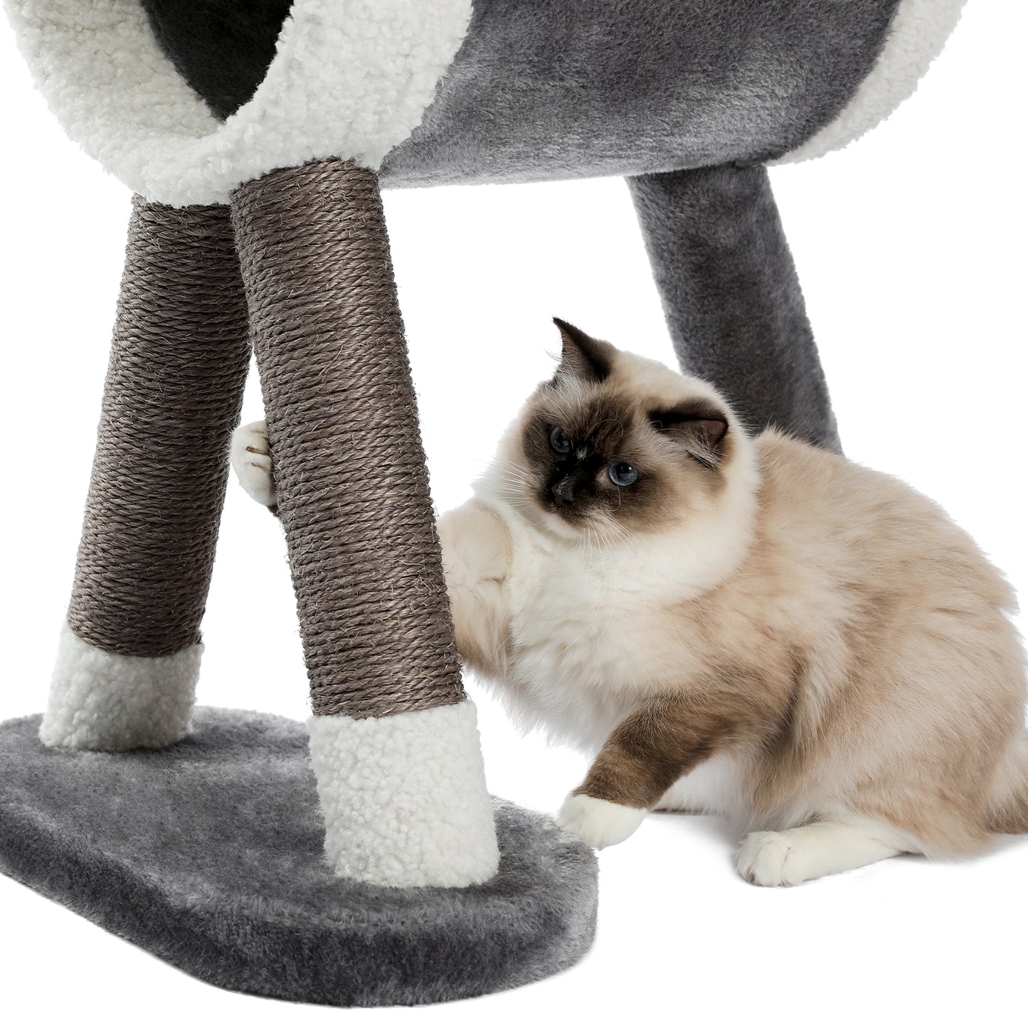 Modern Cat Tree Cat Tower with Large Tunnel and Scratching Post Animal Shaped Elk Cat Play House for Indoor Cats