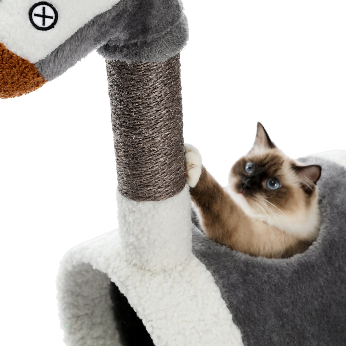 Modern Cat Tree Cat Tower with Large Tunnel and Scratching Post Animal Shaped Elk Cat Play House for Indoor Cats