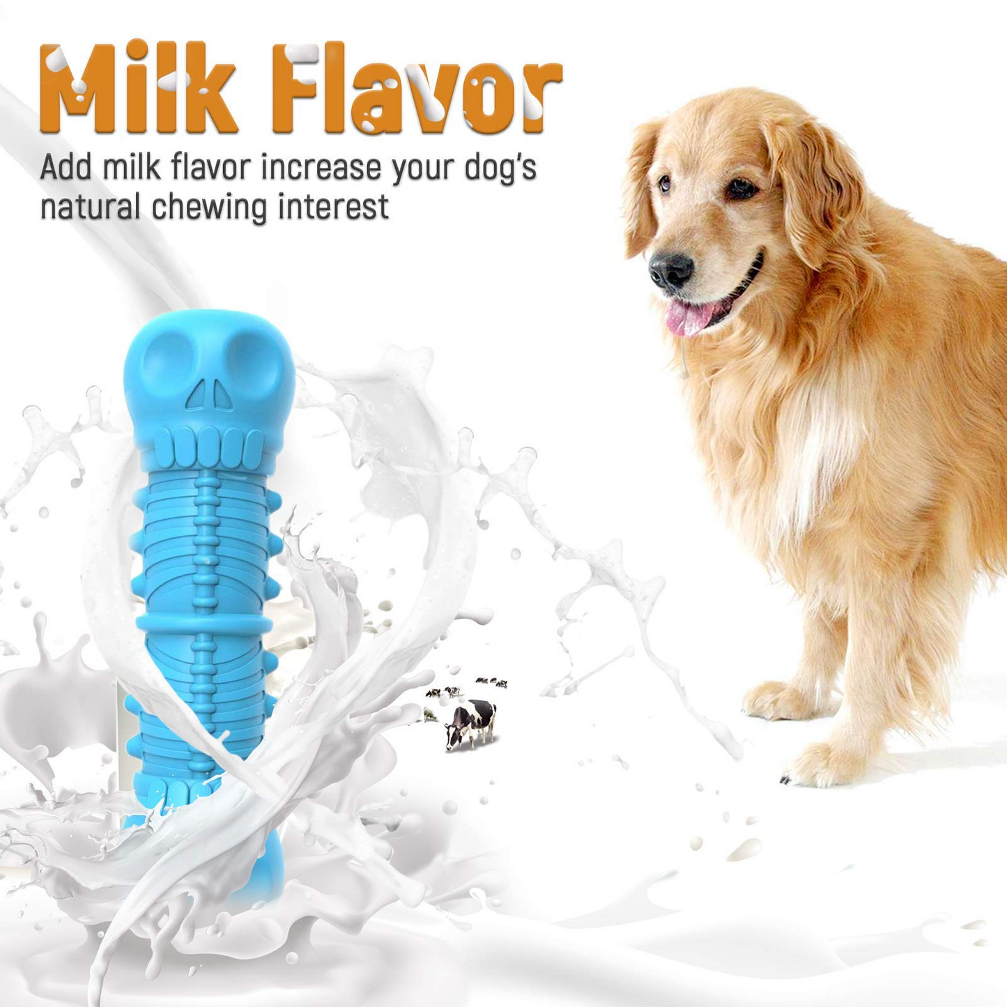 Dog Chew Toys for Aggressive Chewers Durable Puppy Teething chew Toys,Dog Toothbrush with Natural Rubber