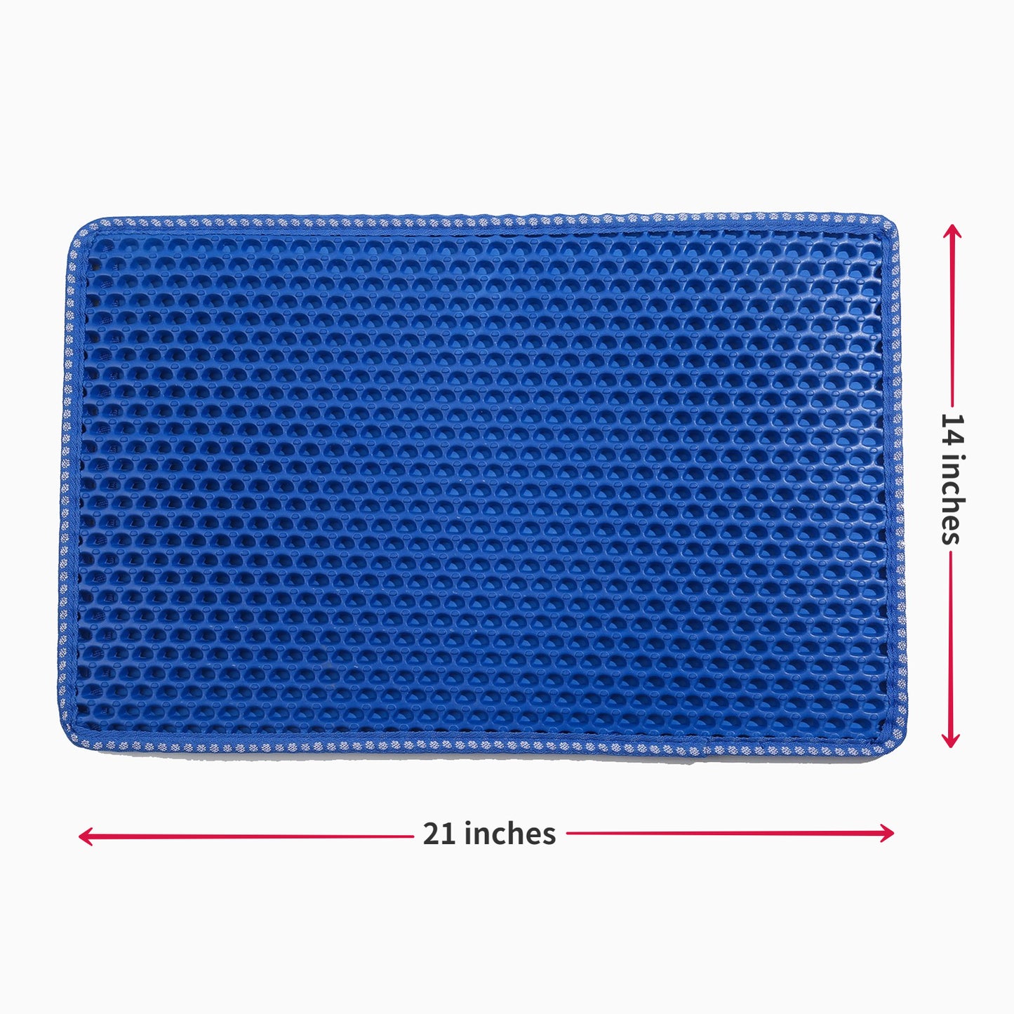 Cat Litter Mat, Kitty Litter Trapping Mat, Double Layer Mats with MiLi Shape Scratching design, Urine Waterproof, Easy Clean, Scatter Control  21" x 12"  Blue