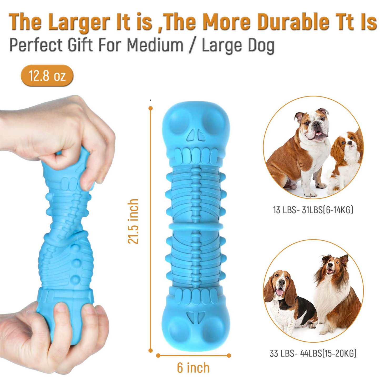 Dog Chew Toys for Aggressive Chewers Durable Puppy Teething chew Toys,Dog Toothbrush with Natural Rubber