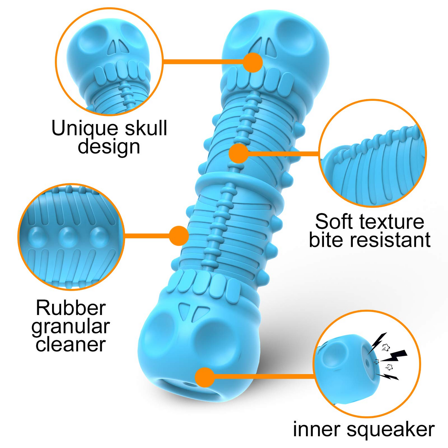 Dog Chew Toys for Aggressive Chewers Durable Puppy Teething chew Toys,Dog Toothbrush with Natural Rubber