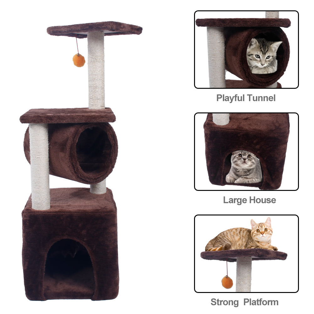 M48B 36" Sisal Hemp Cat Tree Brown