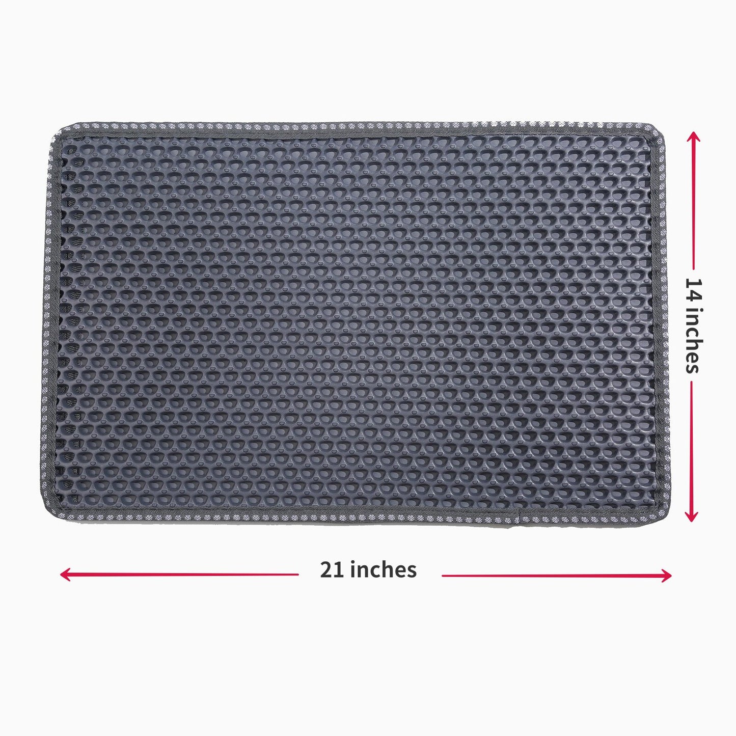 Cat Litter Mat, Kitty Litter Trapping Mat, Double Layer Mats with MiLi Shape Scratching design, Urine Waterproof, Easy Clean, Scatter Control  21" x 12"  Blue