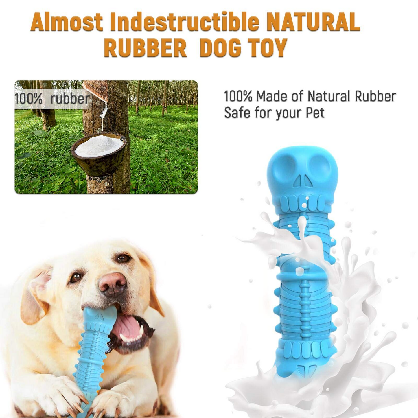 Dog Chew Toys for Aggressive Chewers Durable Puppy Teething chew Toys,Dog Toothbrush with Natural Rubber