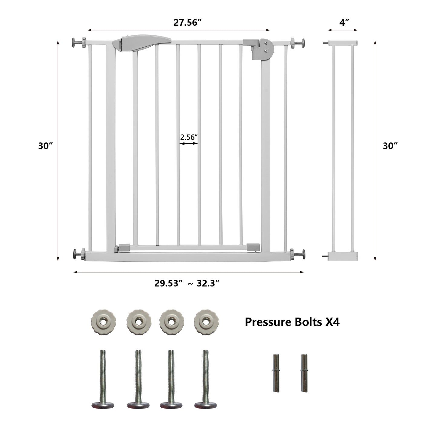 Fits Openings 29.5" to 32" Pet Gate Safety Gate Durability Dog Gate For House, Stairs, Doorways