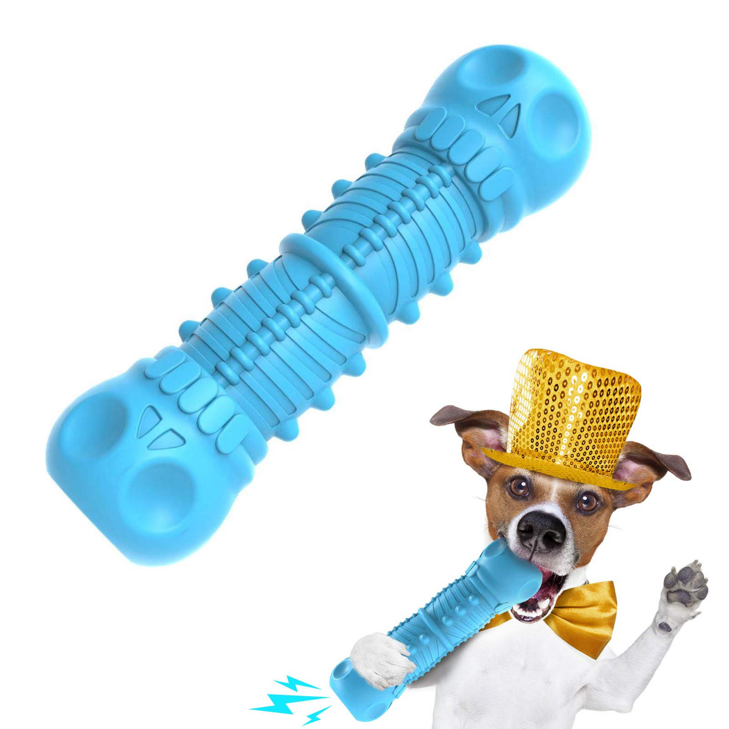 Dog Chew Toys for Aggressive Chewers Durable Puppy Teething chew Toys,Dog Toothbrush with Natural Rubber